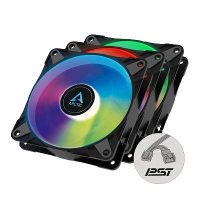 ARCTIC P12 PWM PST A-RGB CASE FAN 120 mm PACK OF 3 (BLACK)