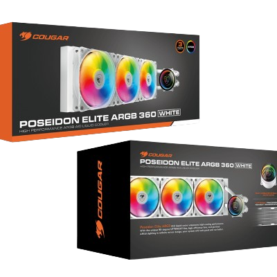 COUGAR POSEIDON ELITE ARGB 360mm CPU LIQUID COOLER (WHITE)