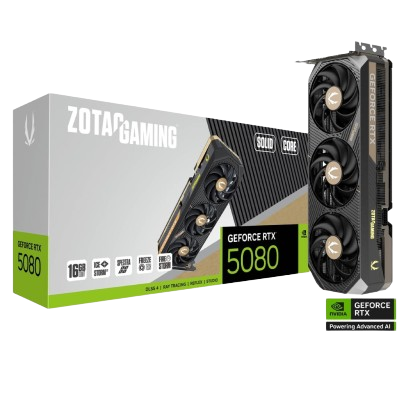 ZOTAC GAMING GeForce RTX 5080 SOLID CORE 16GB GDDR7 (BLACK)