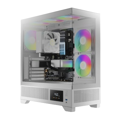 GAMDIAS ATLAS M1 ARGB MID-TOWER PC CASE (WHITE)