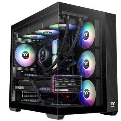THERMALTAKE VIEW 380 TG ARGB ATX MID-TOWER PC CASE (BLACK)