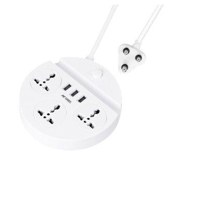 Ant Esports PS330 Power Strip 3 Multi Socket (White)