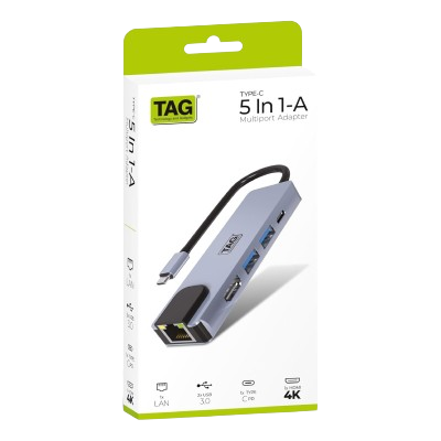 TAG TYPE-C 5 IN 1-A MULTIPORT ADAPTER