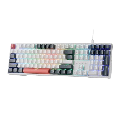 REDRAGON TRUNDLE K668 - 104 Keys Wired Mechanical Keyboard White|Black|Orange (Red Switch)