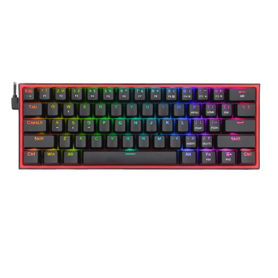 REDRAGON FIZZ RGB K617 Wired Mechanical Keyboard Black (Red Switches)