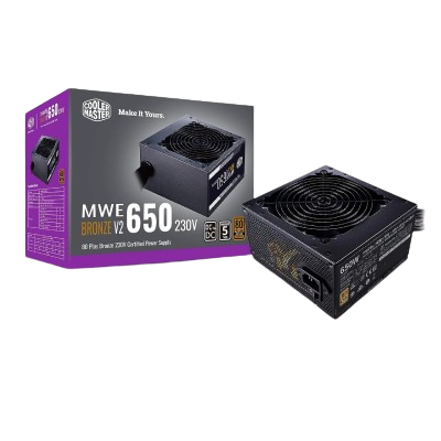 COOLER MASTER MWE 650 V2 80 Plus Bronze NON MODULAR SMPS (BLACK)