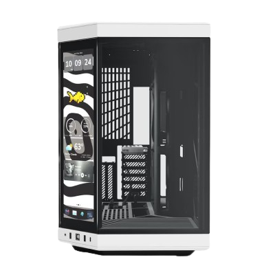 HYTE Y70 TOUCH INFINITE Dual Chamber Mid-Tower E-ATX PANDA (WHITE-BLACK)