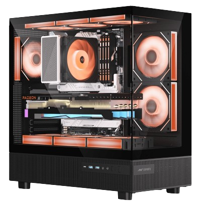 Ant Esports Crystal X6 ARGB ATX MID-TOWER Pc Case (BLACK)