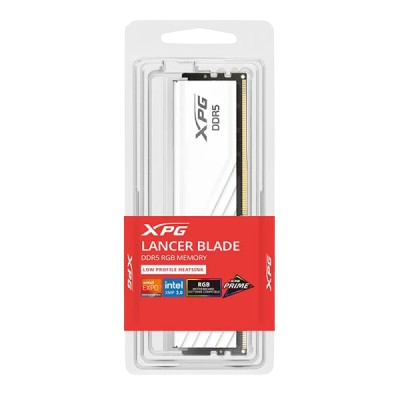 XPG ADATA LANCER BLADE RGB 32GB DDR5 6000 MHz Desktop Memory (AX5U6000C3032G-SLABRWH) WHITE
