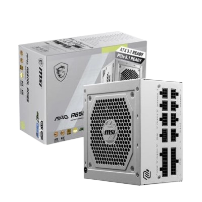 MSI MAG A850GL PCIE5 ATX 3.0 80 Plus Gold FULL MODULAR (WHITE)