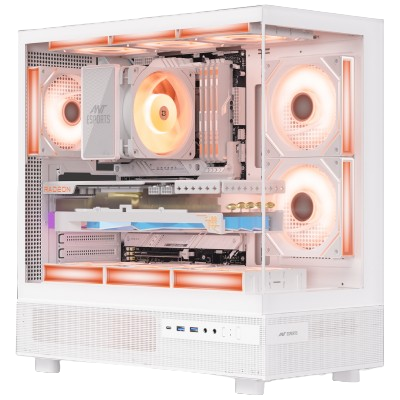 Ant Esports Crystal X6 ARGB ATX MID-TOWER Pc Case (WHITE)