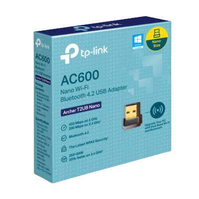 TP-LINK AC600 Nano Wi-Fi Bluetooth 4.2 USB Adapter (Archer T2UB Nano)