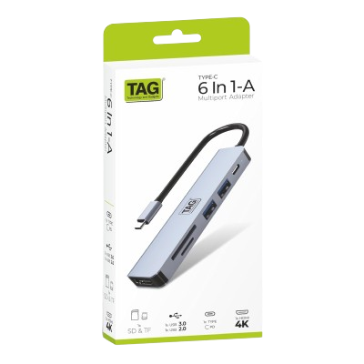 TYPE-C TO 6 IN 1-A MULTI ADAPTER
