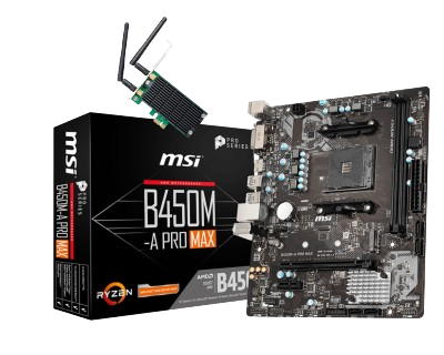 MSI B450M-A PRO MAX (With Bundled AC1200 Wireless Card)