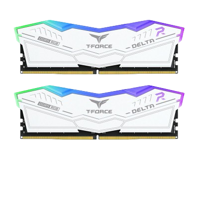 T-Force Delta RGB DDR5 64GB (32GBx2)6000MHz Desktop RAM (White)
