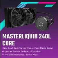 CoolerMaster MASTERLIQUID 240L CORE 240mm CPU LIQUID COOLER (BLACK)
