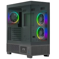 Ant Esports Crystal X3 LCD (ATX) Mid Tower PC CASE (BLACK)