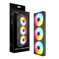 COUGAR UNITY 360 ARGB FRONT BLADE 120*3 SINGLE FRAME PWM FANS (BLACK)