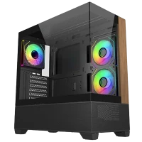 Cooler Master Elite 690 Wood ARGB ATX PC Case (BLACK)