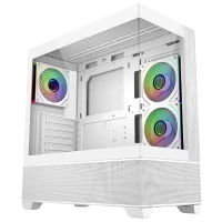 Cooler Master Elite 690 Wood ARGB ATX PC Case (WHITE)