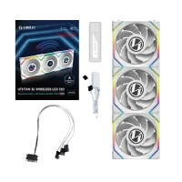 LIAN LI UNI FAN SL WIRELESS LCD 120 ARGB REVERSE BLADE CABINET FAN WHITE (PACK OF 3)