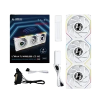 LIAN LI UNI FAN TL WIRELESS LCD 120 ARGB REVERSE BLADE CABINET FAN WHITE (PACK OF 3)