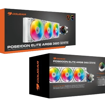 COUGAR POSEIDON ELITE ARGB 360mm CPU LIQUID COOLER (WHITE)