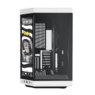 HYTE Y70 TOUCH INFINITE Dual Chamber Mid-Tower E-ATX PANDA (WHITE-BLACK)