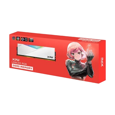 XPG ADATA Lancer RGB 16GB DDR5 5200 MHz Desktop Memory (AX5U5200C3816G-CLARWH) WHITE