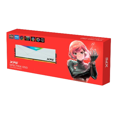 XPG ADATA SPECTRIX D50 (AX4U320016G16A-SW50) 16GB 3200 MHz RGB DESKTOP MEMORY (WHITE)
