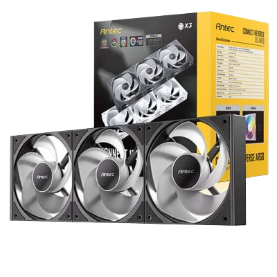 ANTEC CONNECT 120 REVERSE ARGB 120mm CASE FAN (PACK OF 3) WHITE 1