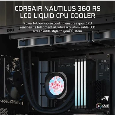 Corsair NAUTILUS 360 RS LCD Liquid CPU Cooler 360mm (BLACK) 1
