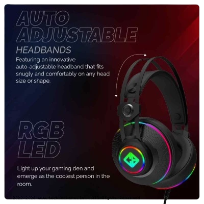 CosmicByte PROTEUS Headset RGB Dual Input USB and 3.5mm (BLACK) 1