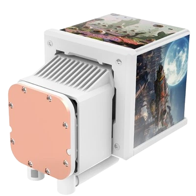 THERMALTAKE MINECUBE 360 ULTRA ARGB SYNC SNOW EDITION AIO LIQUID COOLER 360mm REVERSE FAN BLADES (WHITE) 2