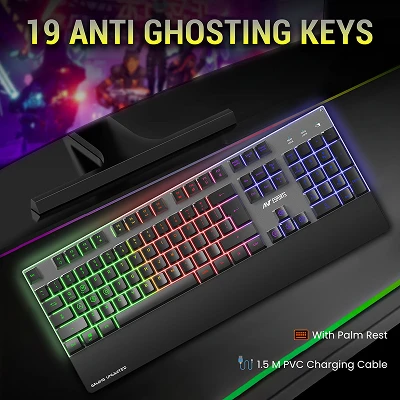 Ant Esports KM550 PRO Gaming Keyboard-Mouse Combo RAINBOW WIRELESS (BLACK) 2
