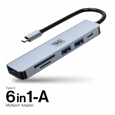 TYPE-C TO 6 IN 1-A MULTI ADAPTER 2