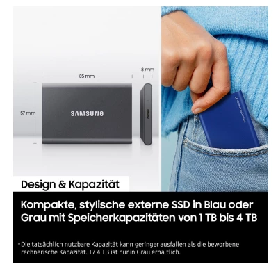 SAMSUNG Portable SSD T7 USB 3.2 1TB (TITAN GRAY) 2