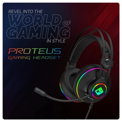 CosmicByte PROTEUS Headset RGB Dual Input USB and 3.5mm (BLACK) 2