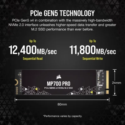 Corsair MP700 PRO NVMe M.2 GEN5 (4TB) 3