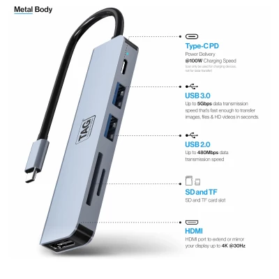 TYPE-C TO 6 IN 1-A MULTI ADAPTER 3