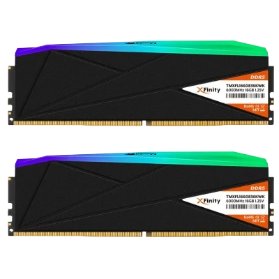 V-COLOR [Manta] XFinity RGB 64GB DDR5 6000MHz DESKTOP RAM 32*2 (BLACK) CL30 4