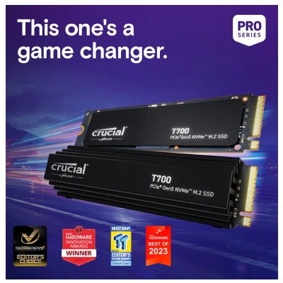 CRUCIAL T700 PCIe Gen5 NVMe M.2 SSD (1TB) 5