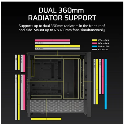 CORSAIR FRAME 4000D RS ARGB Modular Mid-Tower PC Case (BLACK) 5