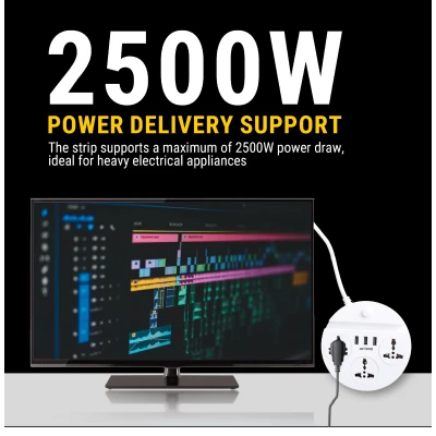 Ant Esports PS330 Power Strip 3 Multi Socket (White) 5