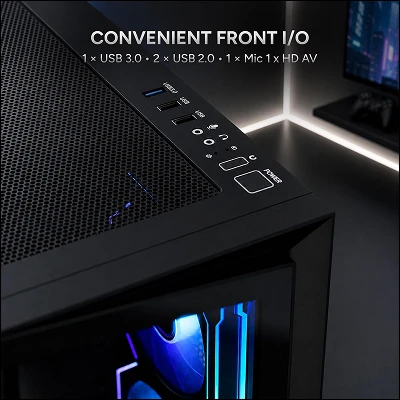 KARNAGE GUARDIAN ARGB ATX MID TOWER PC CASE (BLACK) 5