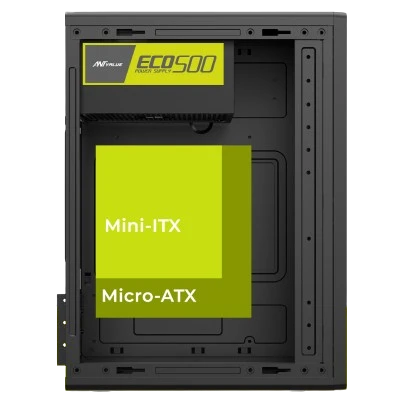 Ant Value VM3P M-ATX Mid Tower Pc Case (Black) 5