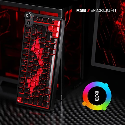 CYBEART NIGHTHAWK 75 - TKL THE BATMAN EDITION WIRELESS RGB MECHANICAL KEYBOARD (BLACK) 5