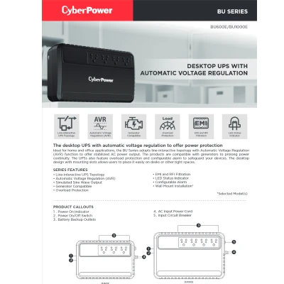 CyberPower BU1000E 1000VA UPS 5