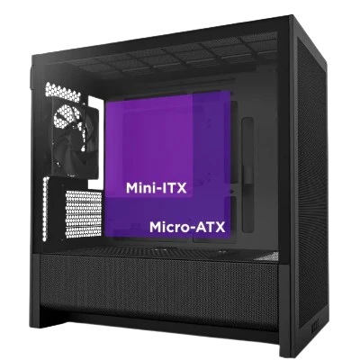 NZXT H3 FLOW M-ATX MID TOWER PC CASE (BLACK) 5