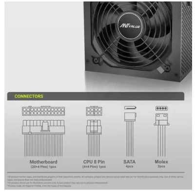 ANT VALUE ECO500 80 PLUS NON MODULAR SMPS 5